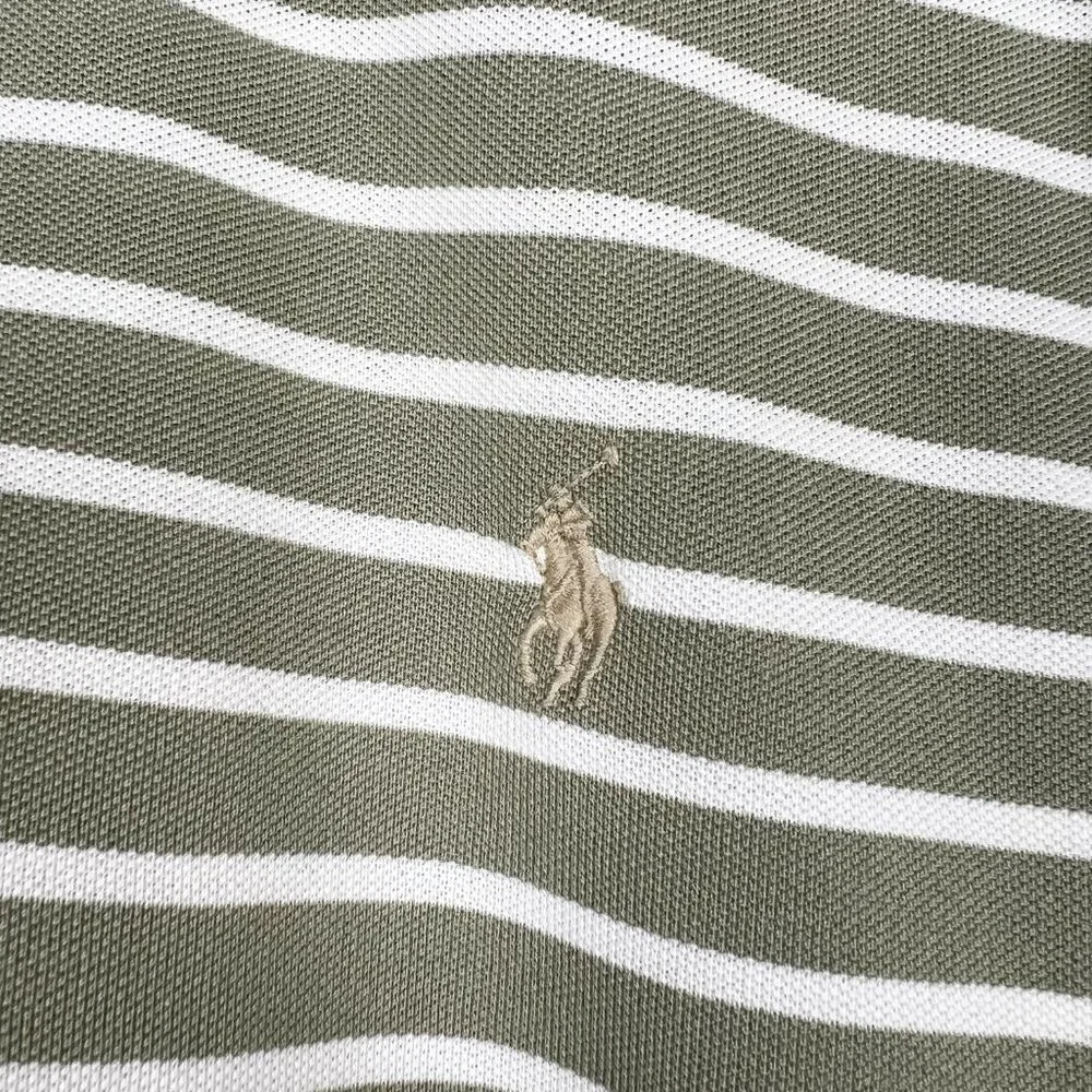 Polo Ralph Lauren Polo Shirt Men's 2XL Big Olive Green White Stripe